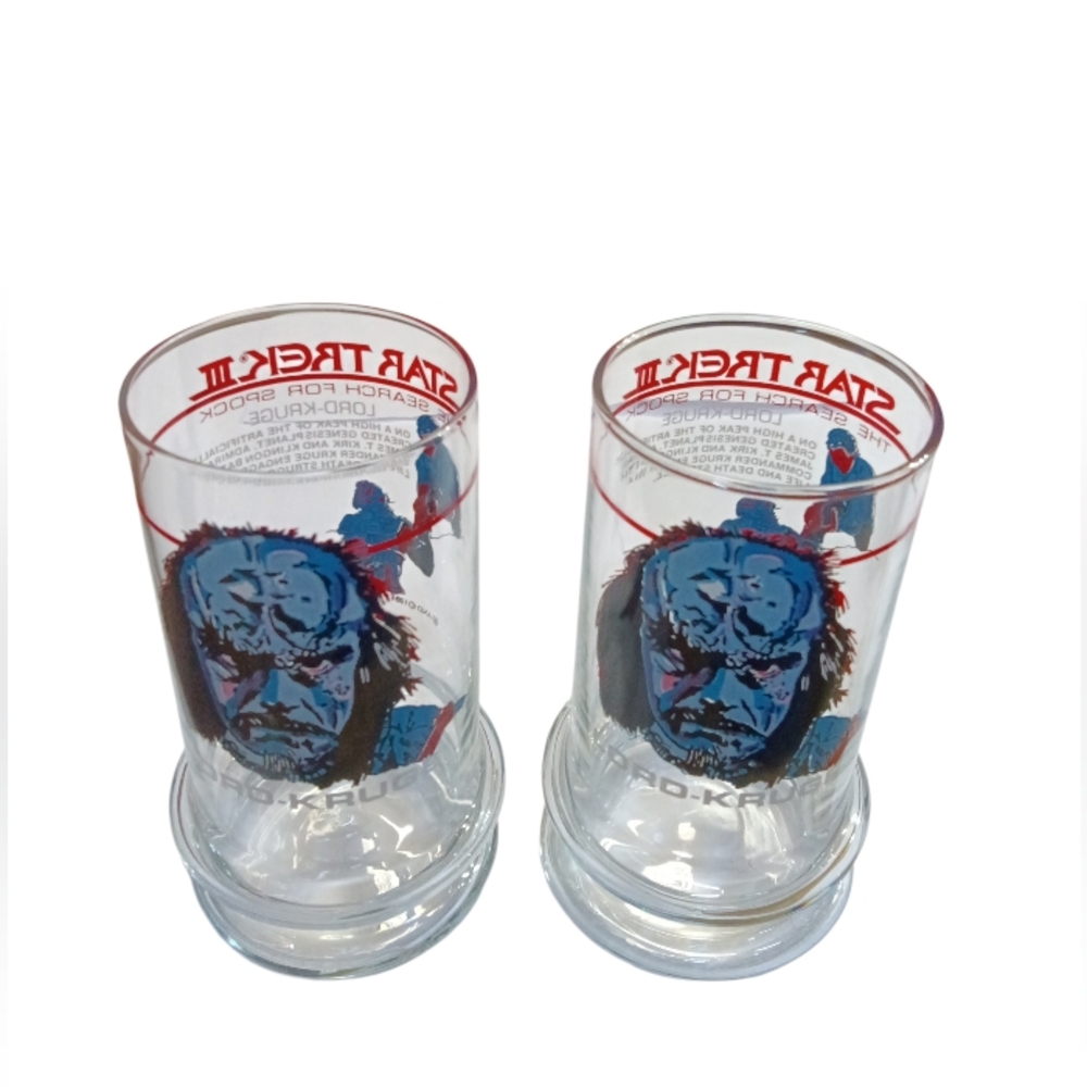 1984 Star Trek 111 Search For Spock Lord Kruge Glasses Set Of 2